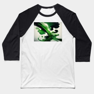 St Patricks Day Artwork - Green abstract artwork Baseball T-Shirt